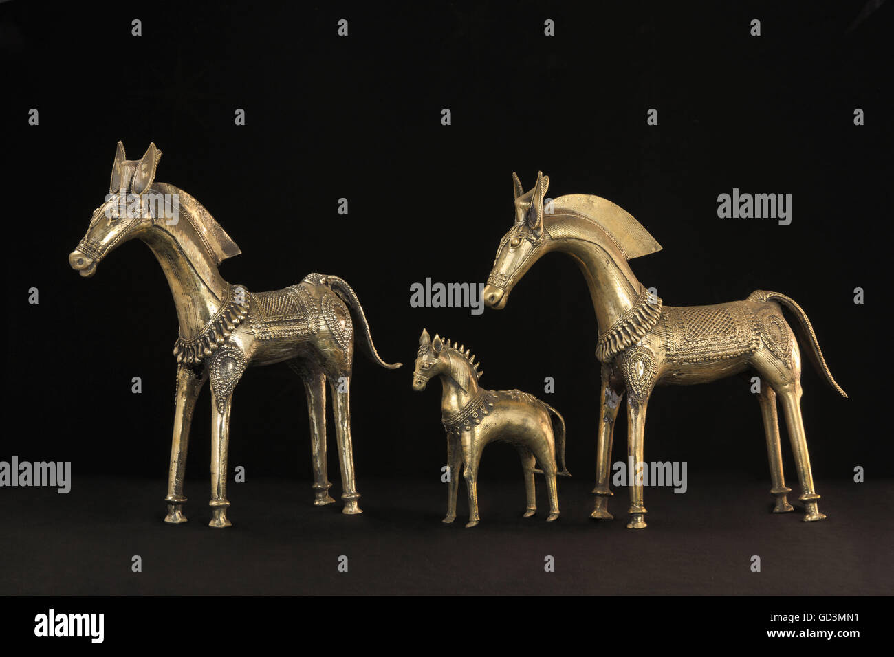 Horse figurines, bastar, chhattisgarh, india, asia Stock Photo