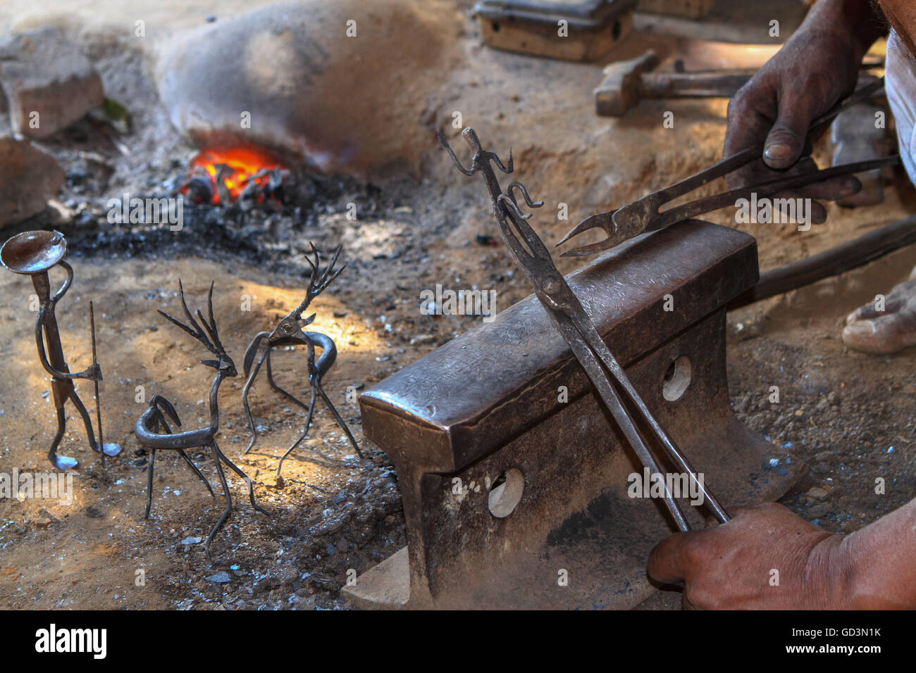 Moulding wrought iron, bastar, chhattisgarh, india, asia Stock Photo