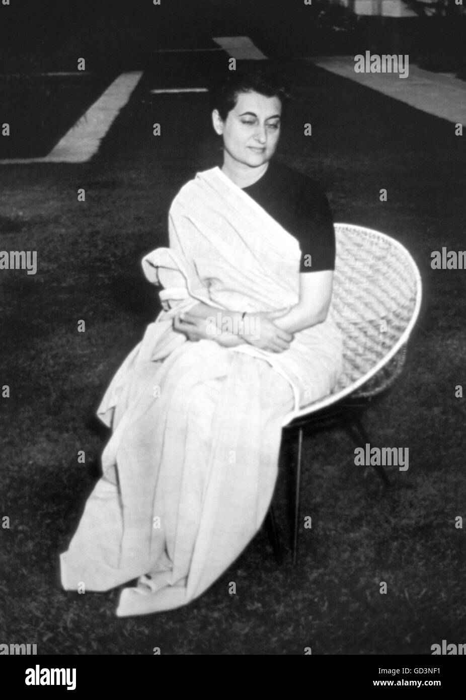Portrait of Indira Gandhi Stock Photo