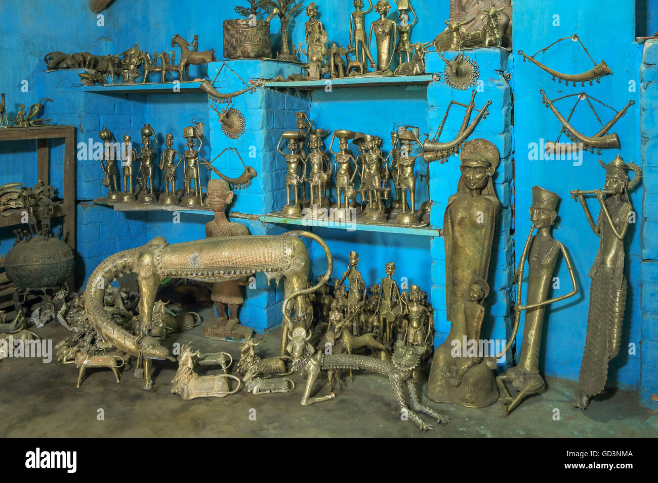 Metal statue, bastar, chhattisgarh, india, asia Stock Photo