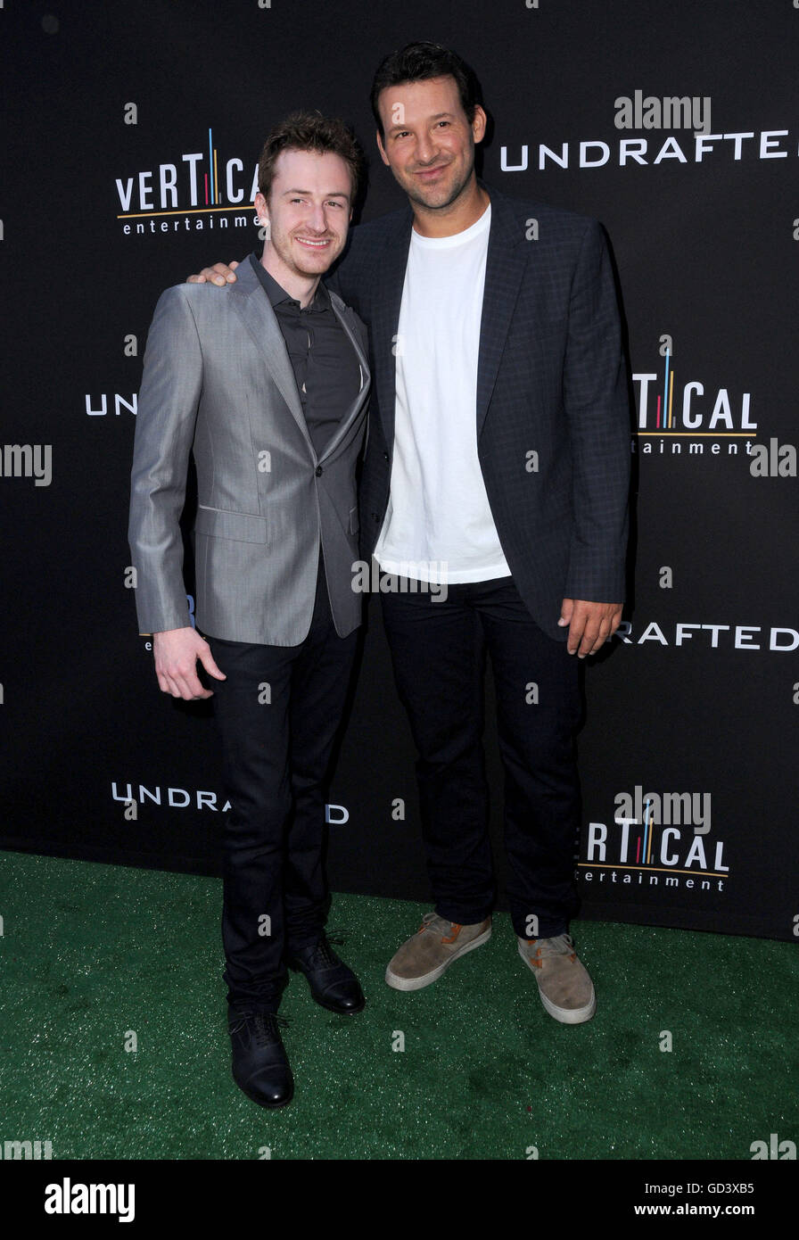 Los Angeles, California, USA. 11th July, 2016. Joe Mazzello, Tony Romo ...