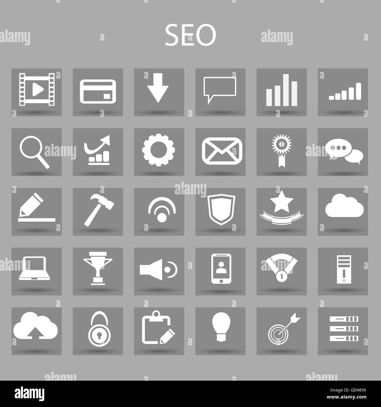 Vector flat icons set and graphic design elements. Illustration with ...