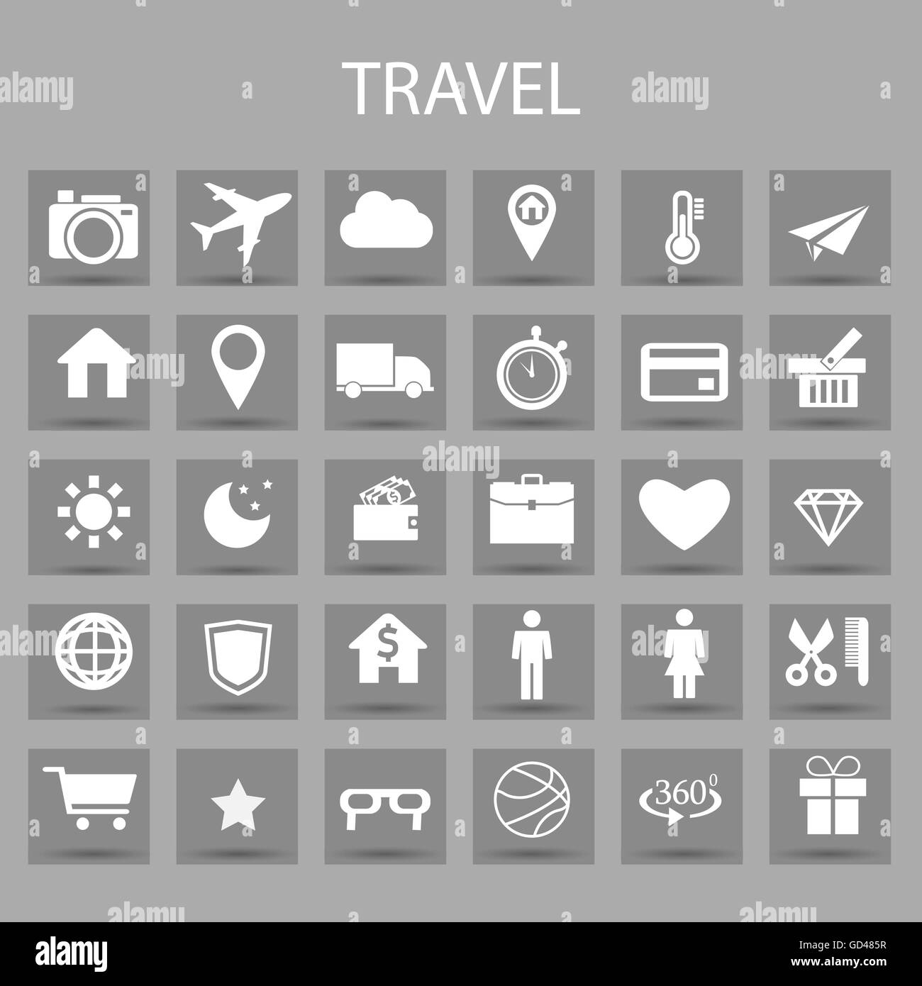 Vector flat icons set and graphic design elements. Illustration with ...