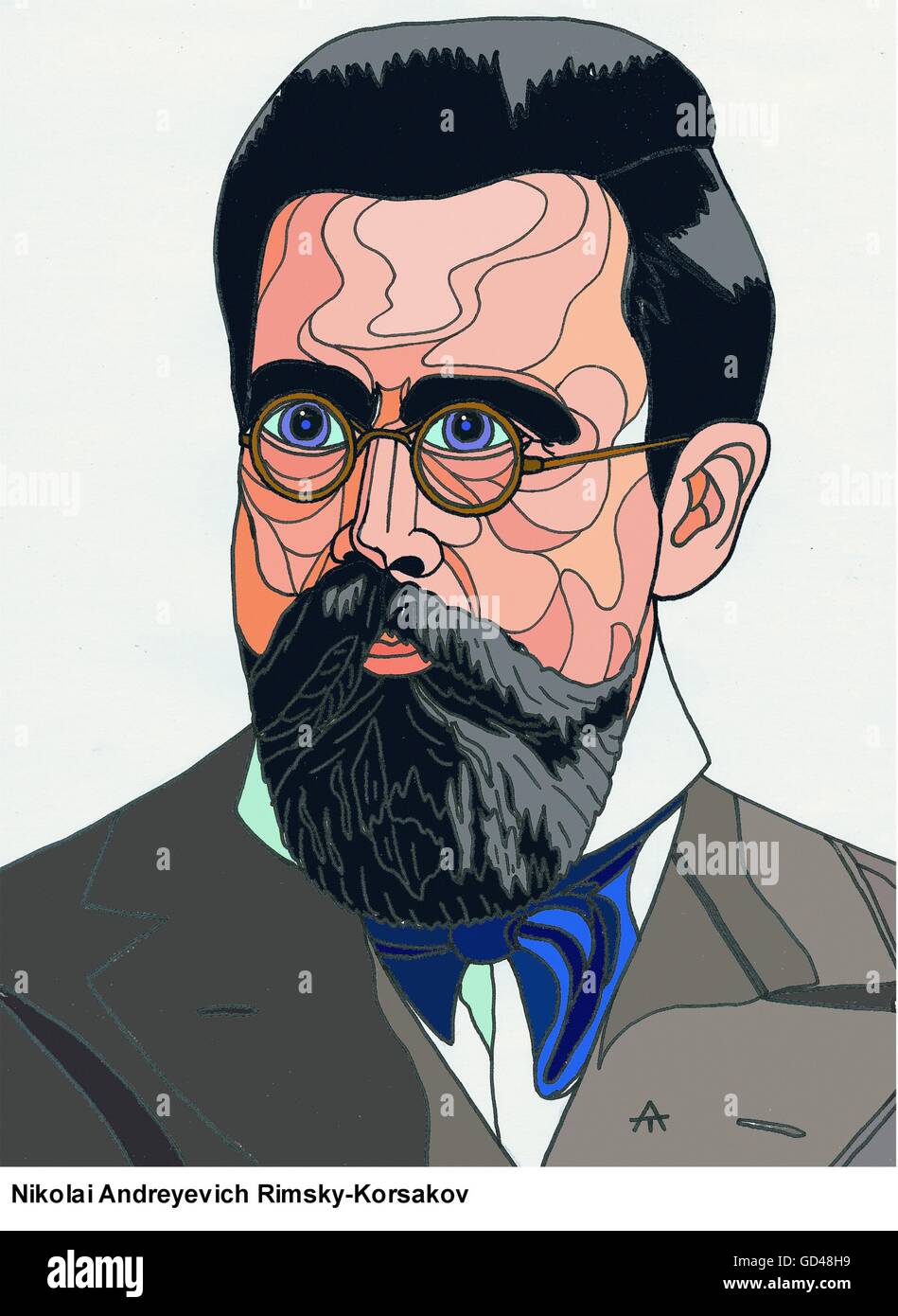 Portrait of Nikolai RimskyKorsakov Stock Photo Alamy