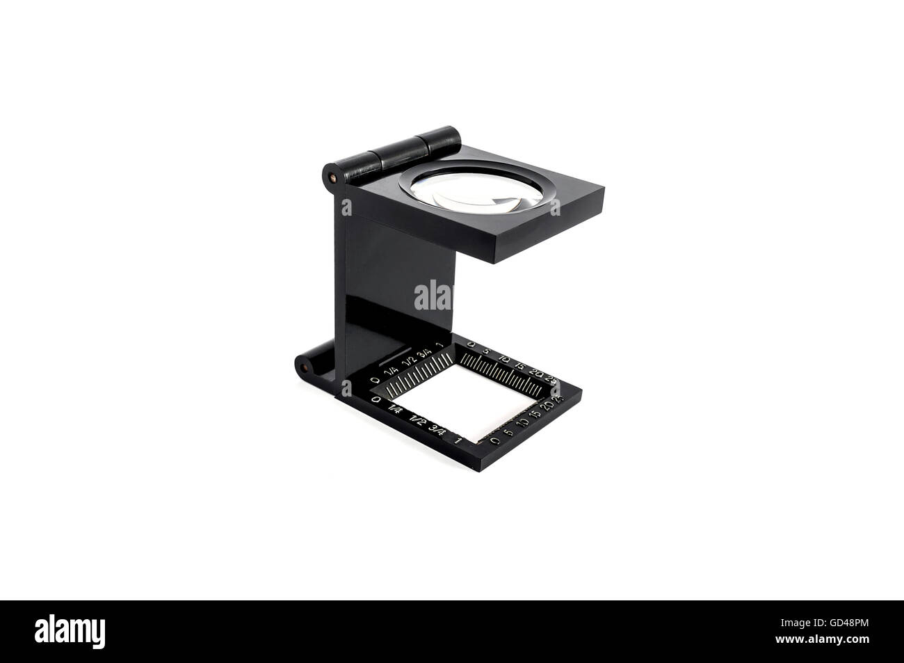 The magnifying glass standing usage for test printing. isolated on ...
