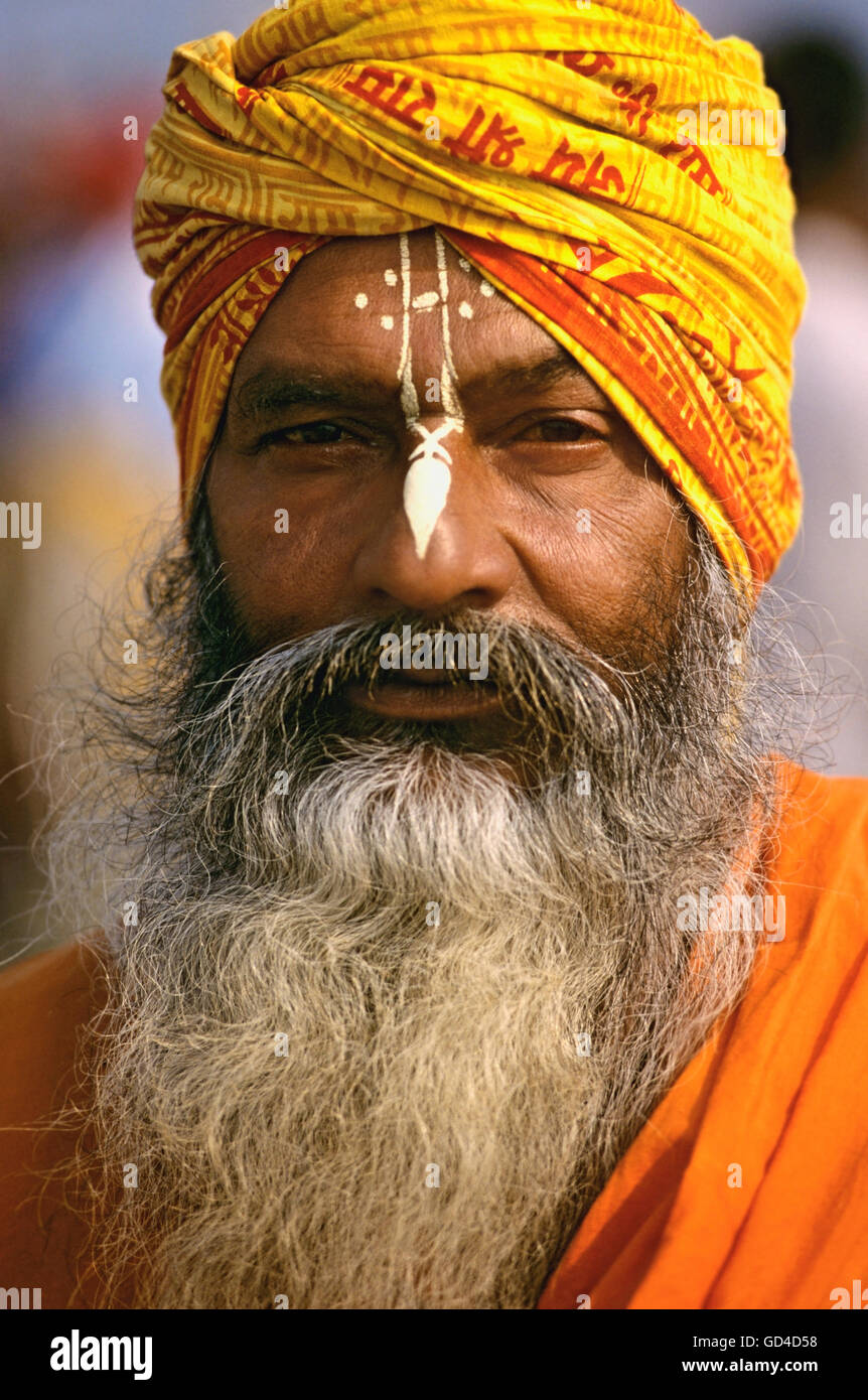 Portrait Of A Hindu Sadhu Stock Photo - Alamy