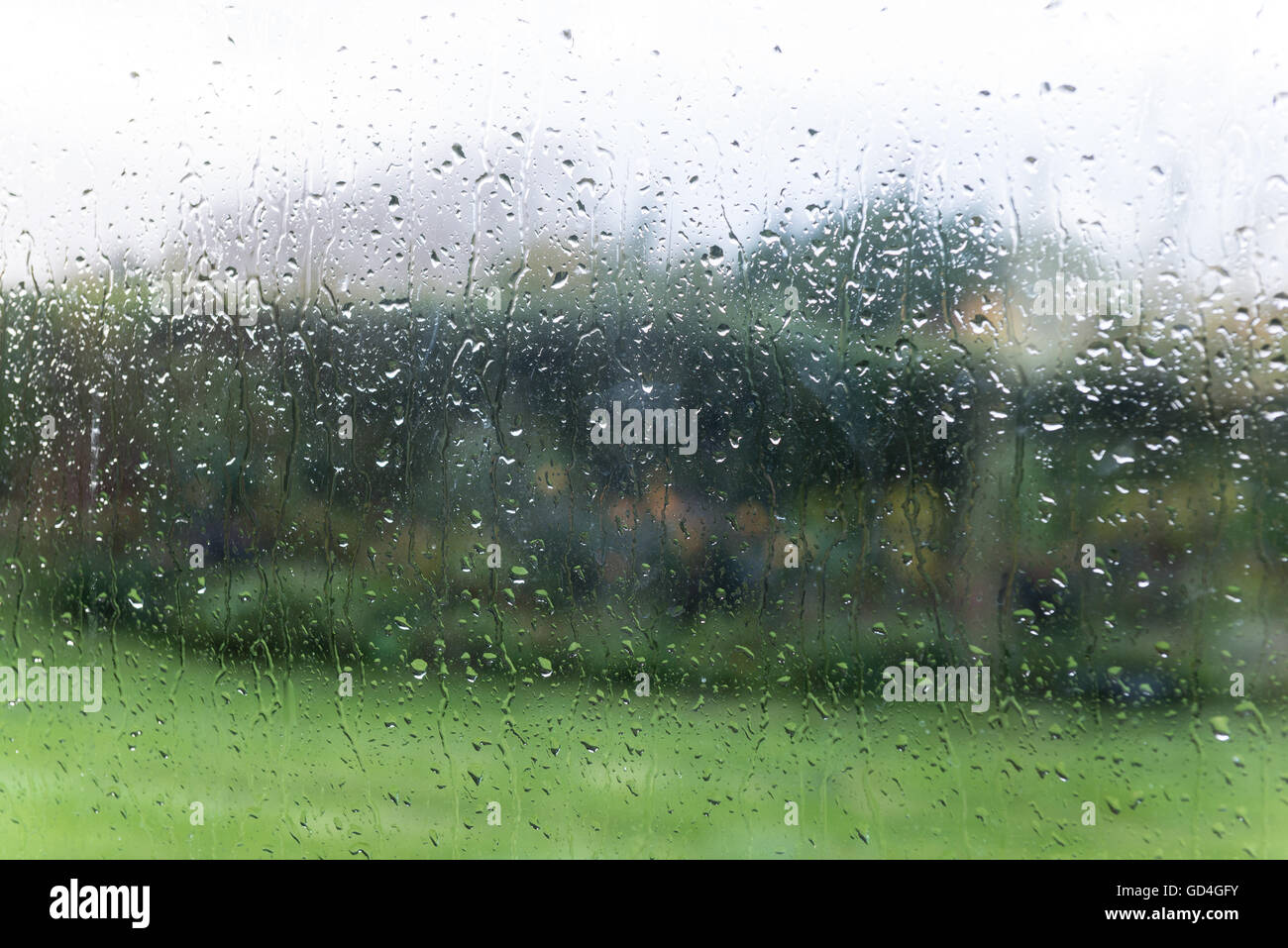 Raindrops on window Stock Photo