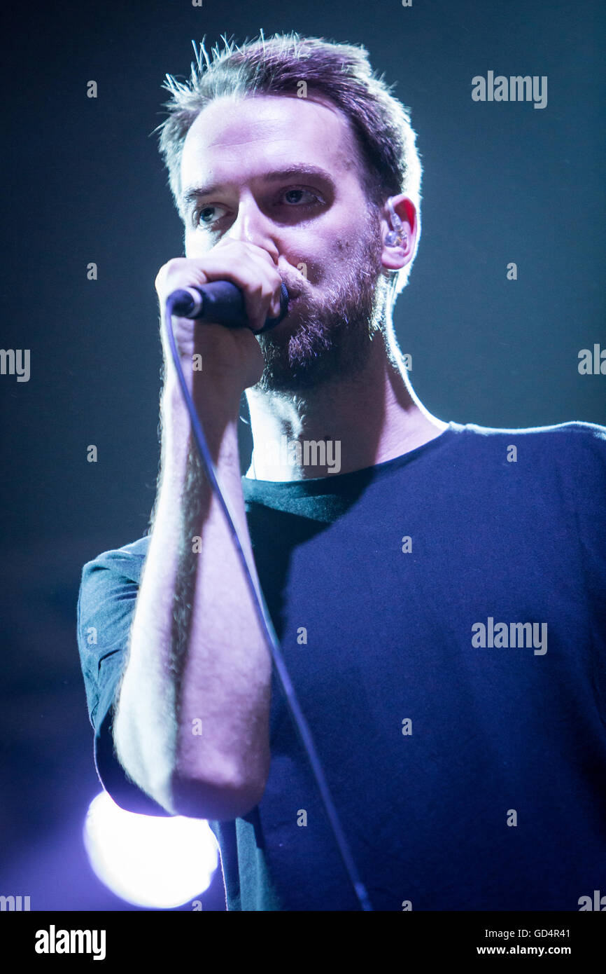 Monza Italy. 09 July 2016. The British Electronic-Soul duo HONNE performs live on stage at Parco di Monza during the I-Days Fest Stock Photo