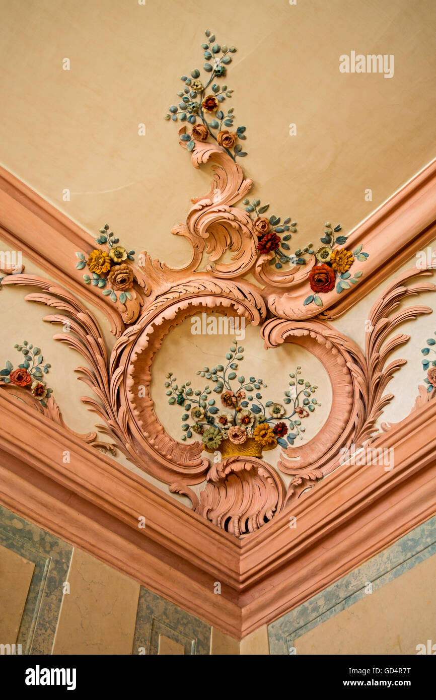 fine arts, rococo, floral ornament, Bauska, Rundale Palace, Latvia, Artist's Copyright has not to be cleared Stock Photo