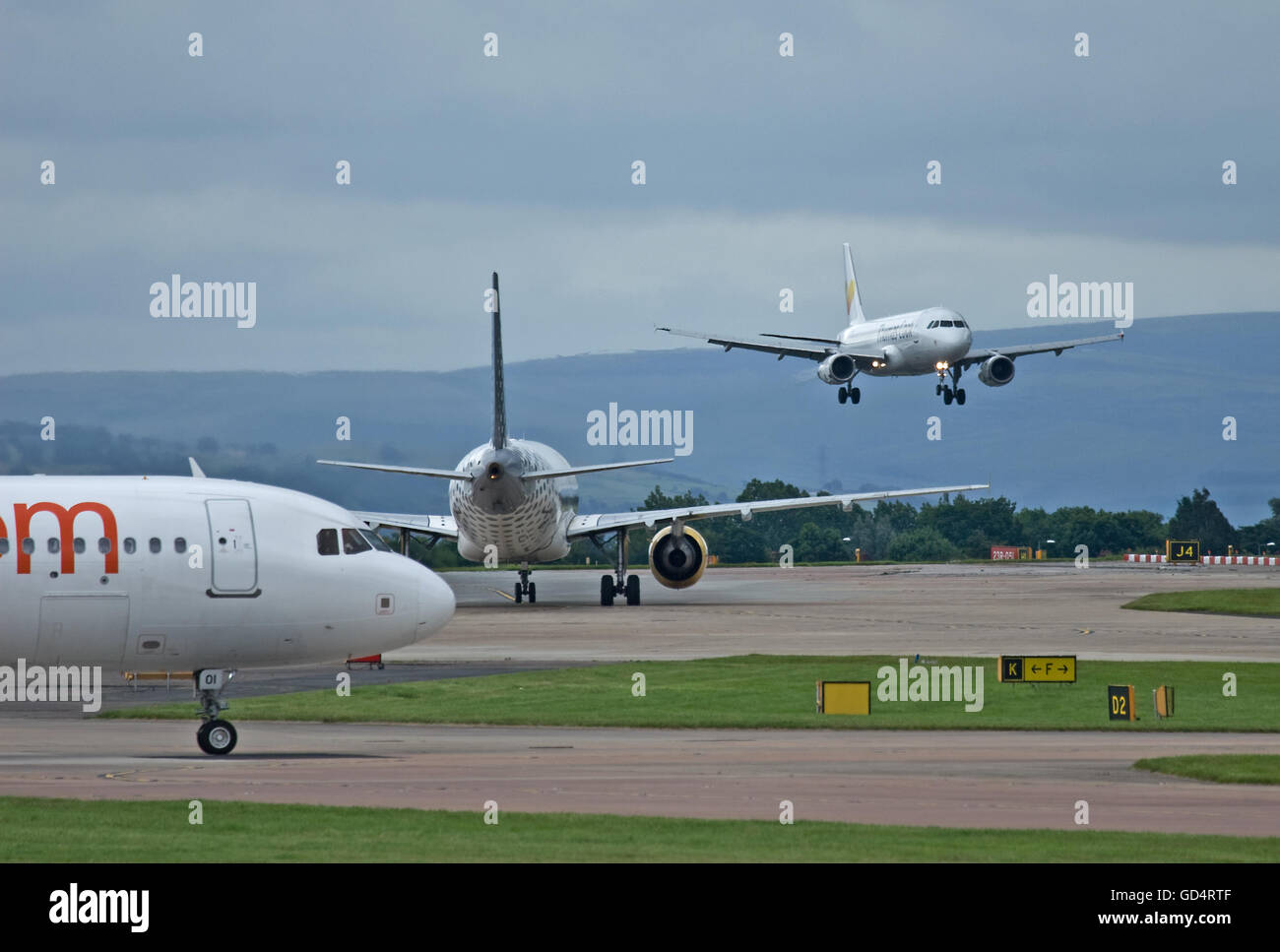Busy day at Manchester Airport. Stock Photo