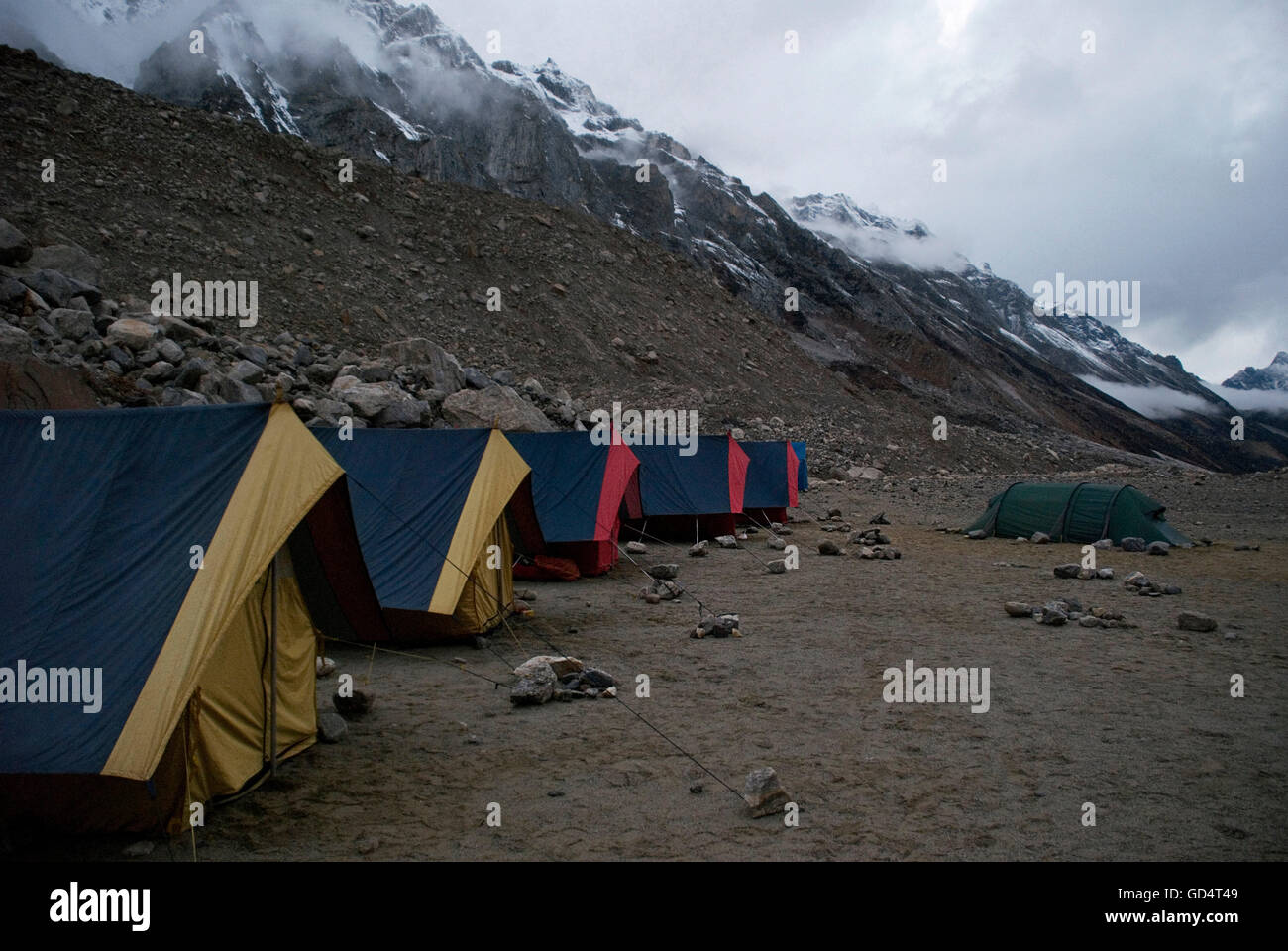 Mountain Expedition tents Stock Photo Alamy