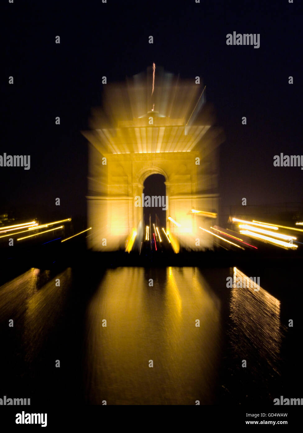 Illuminated India Gate Stock Photo Alamy