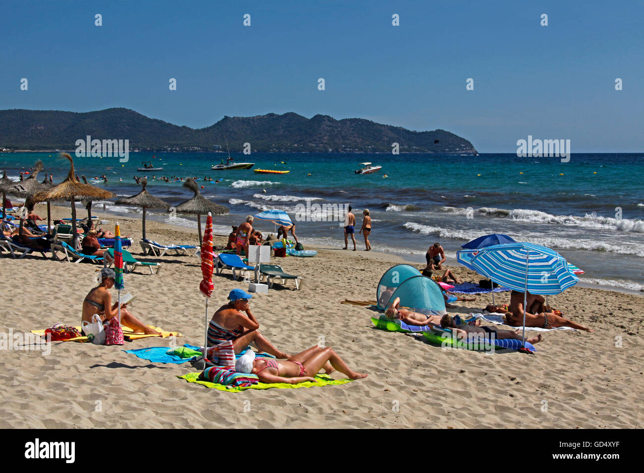 Beach of Cala Millor, Majorca, Balearic Islands, Spain Stock Photo - Alamy