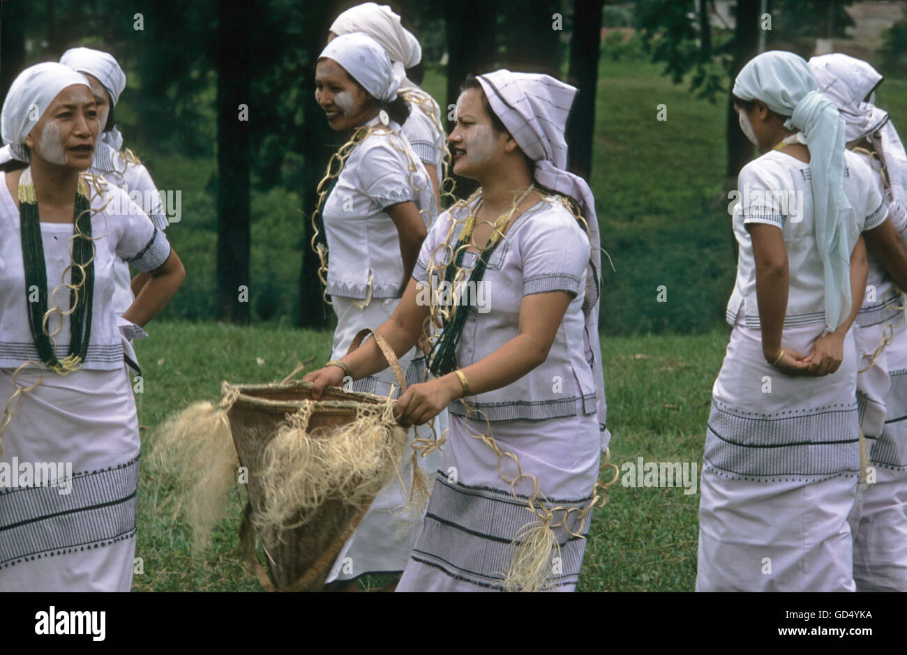 Mopin Folk Dancers , Galo tribe , Arunachal Pradesh Stock Photo
