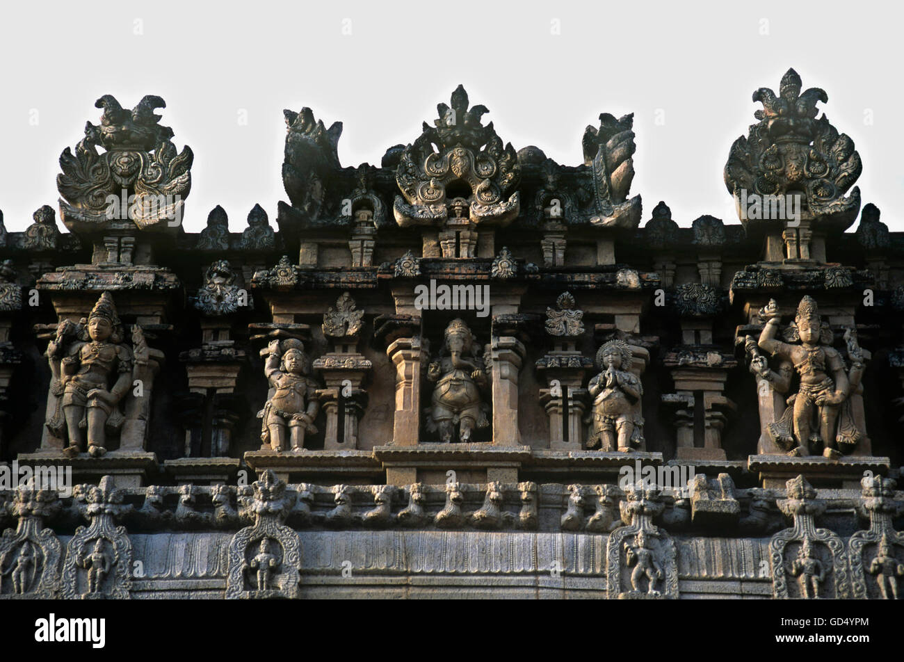 Sculpture Panel , Brahadees Warar Temple , Thanjavur Stock Photo
