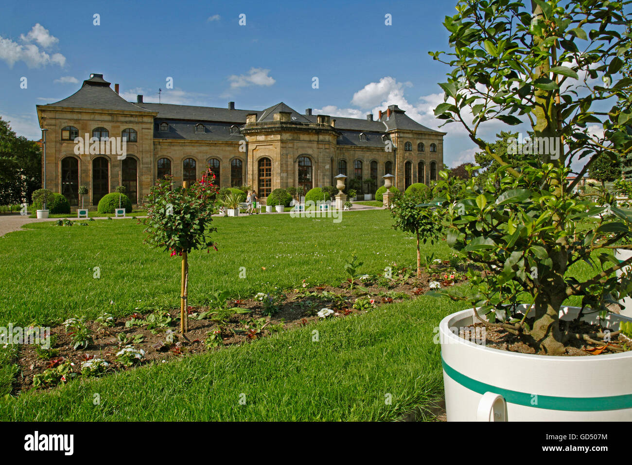 Orangery and baroque park of Friedenstein castle, Gotha, Thuringia, Germany Stock Photo