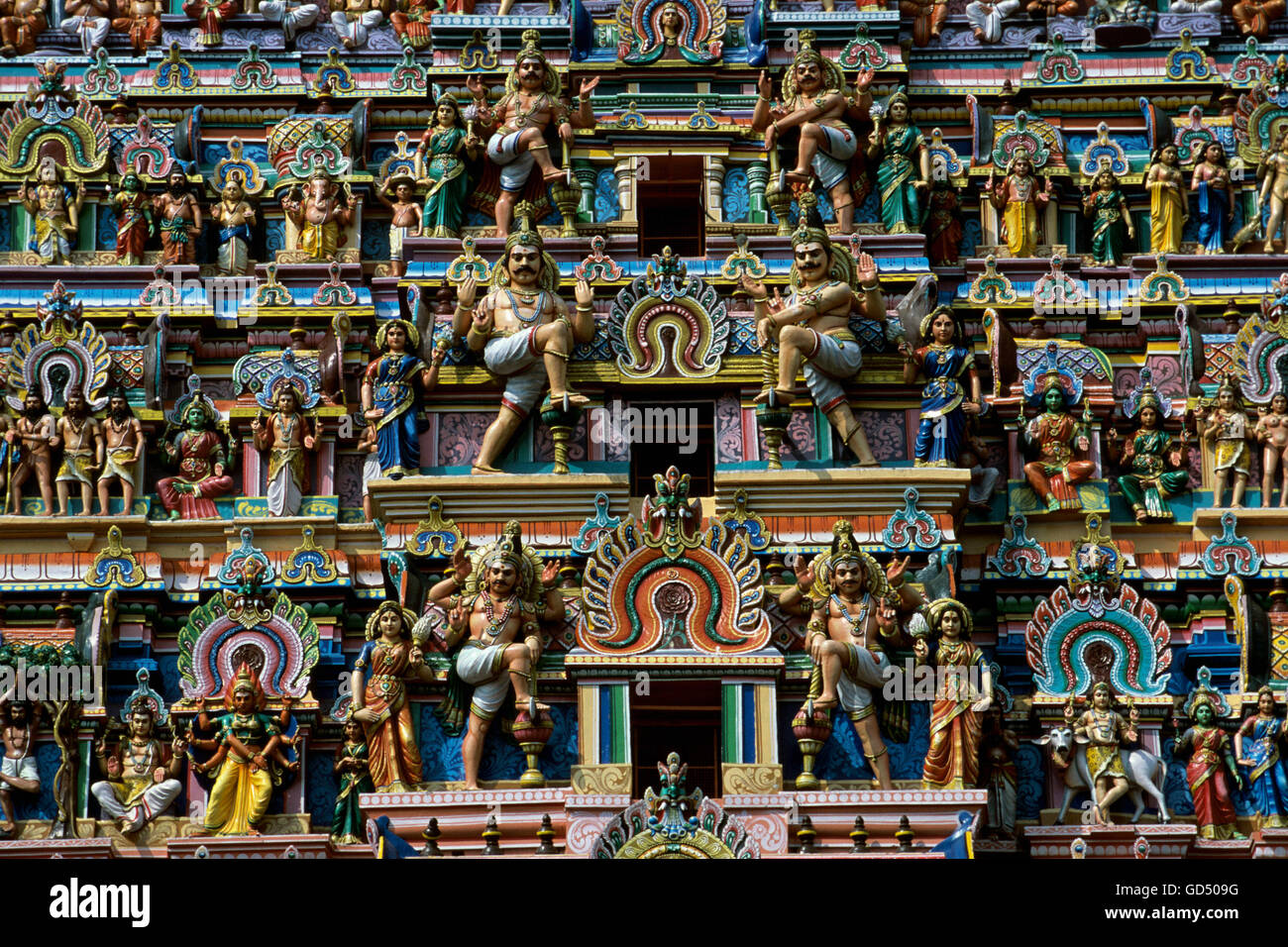 Close Up Of Gopuram , Lord NaTAraja Temple , Chidabram Stock Photo