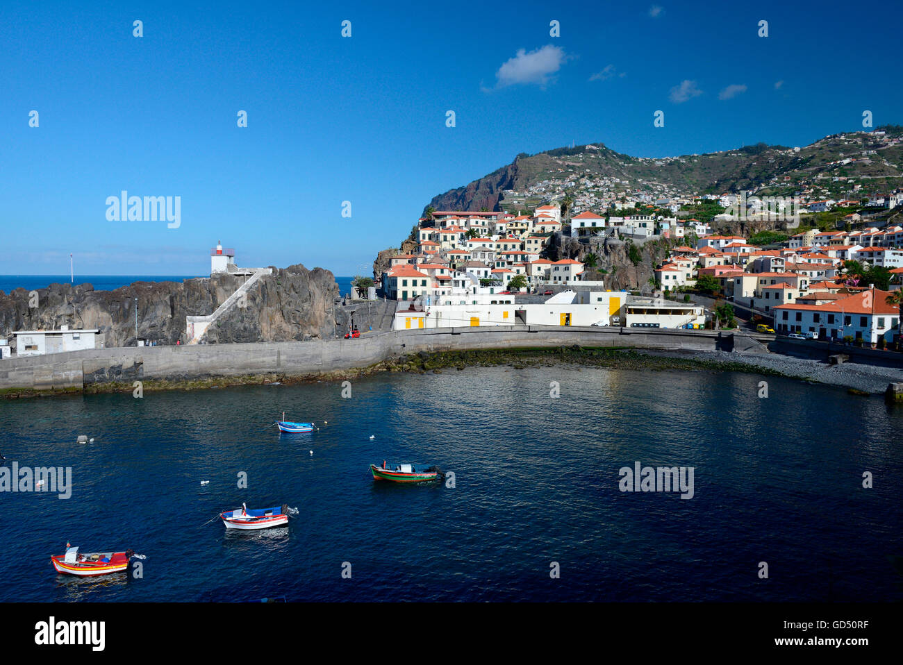 Camara de Lobos, Hafen und Dorf, Madeira, Portugal, Europa, Fischerdorf Stock Photo
