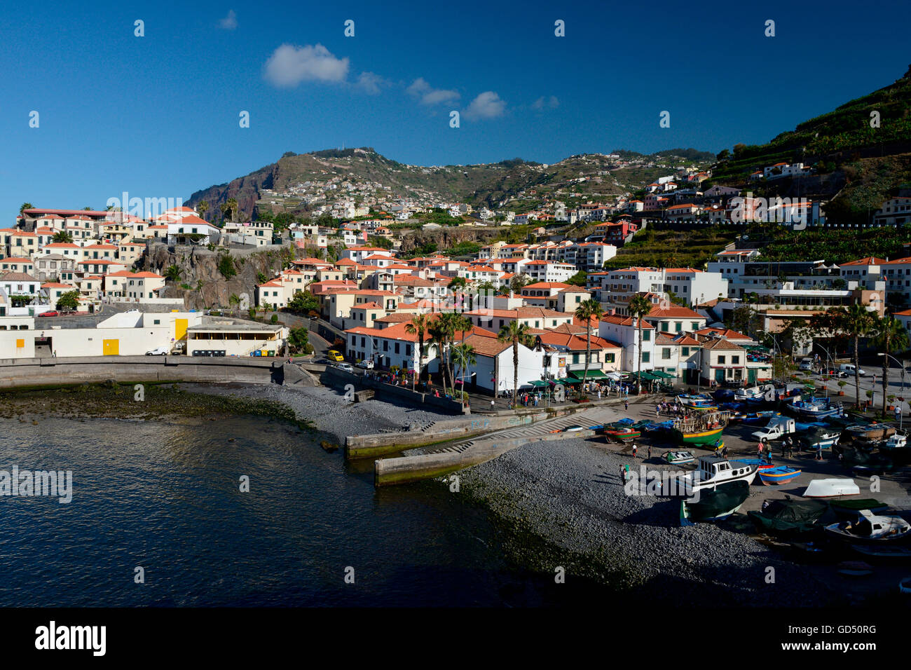Camara de Lobos, Hafen und Dorf, Madeira, Portugal, Europa, Fischerdorf Stock Photo