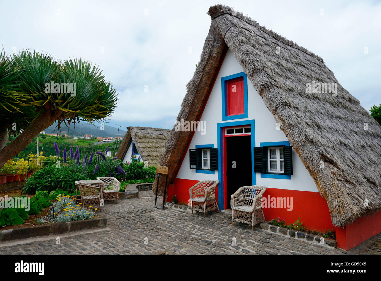 Strohgedecktes Haus in Santana, Madeira, Portugal, Europa, Casas de Colmo, Santana-Haus, Santana-Haeuser Stock Photo