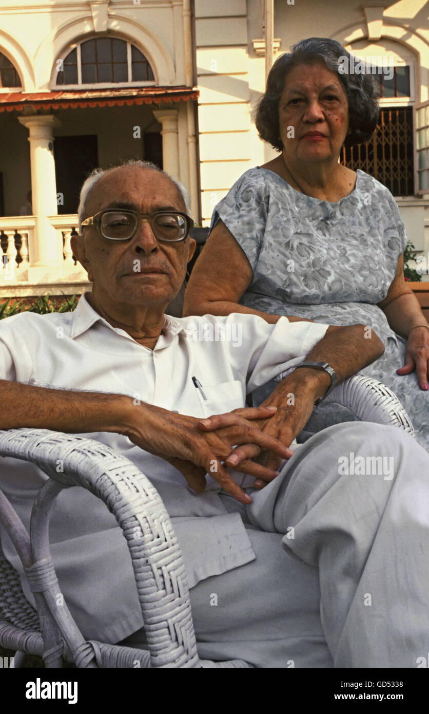 An old Parsi couple Stock Photo