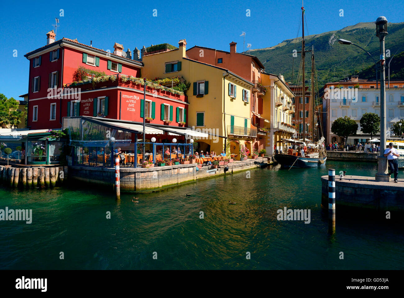Malcesine, Hafen, Gardasee, Provinz Verona, Region Venetien, Italien Stock Photo