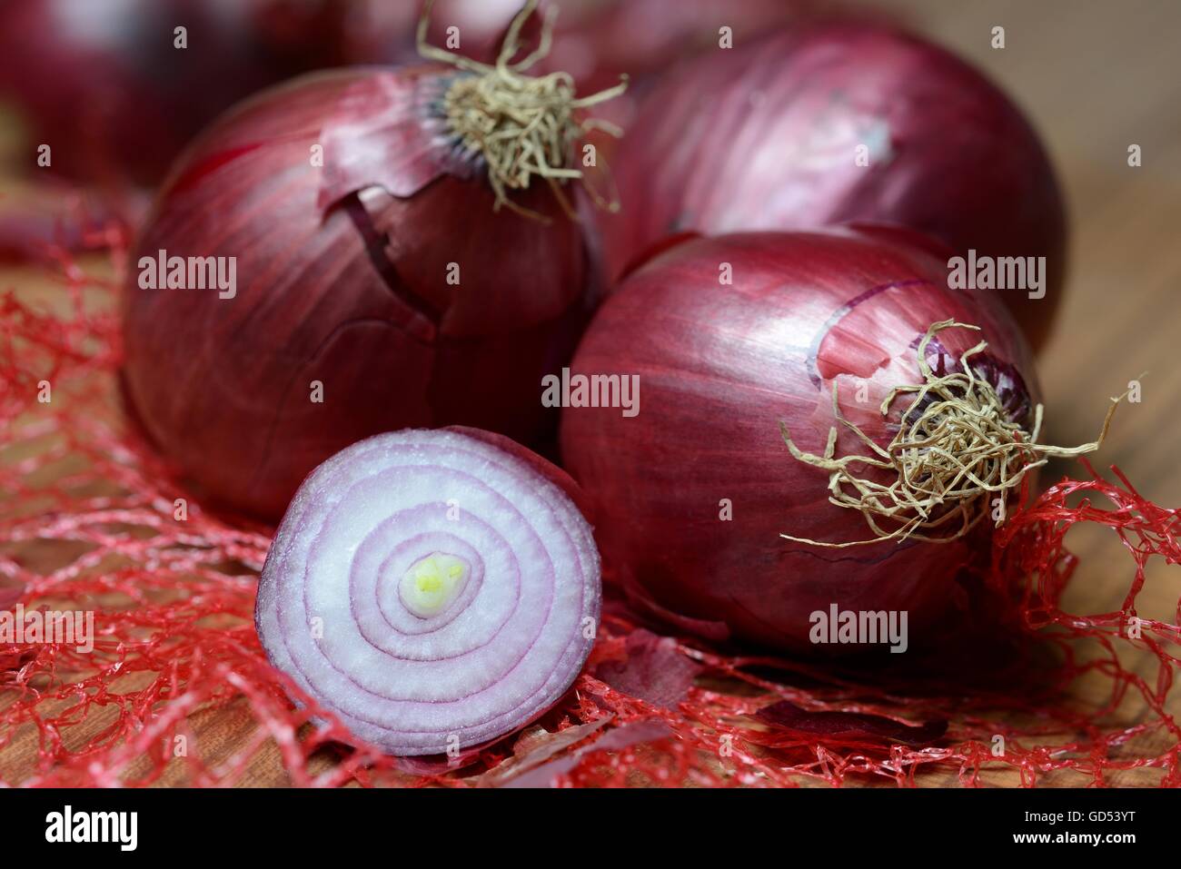 red onions (Allium cepa) Stock Photo