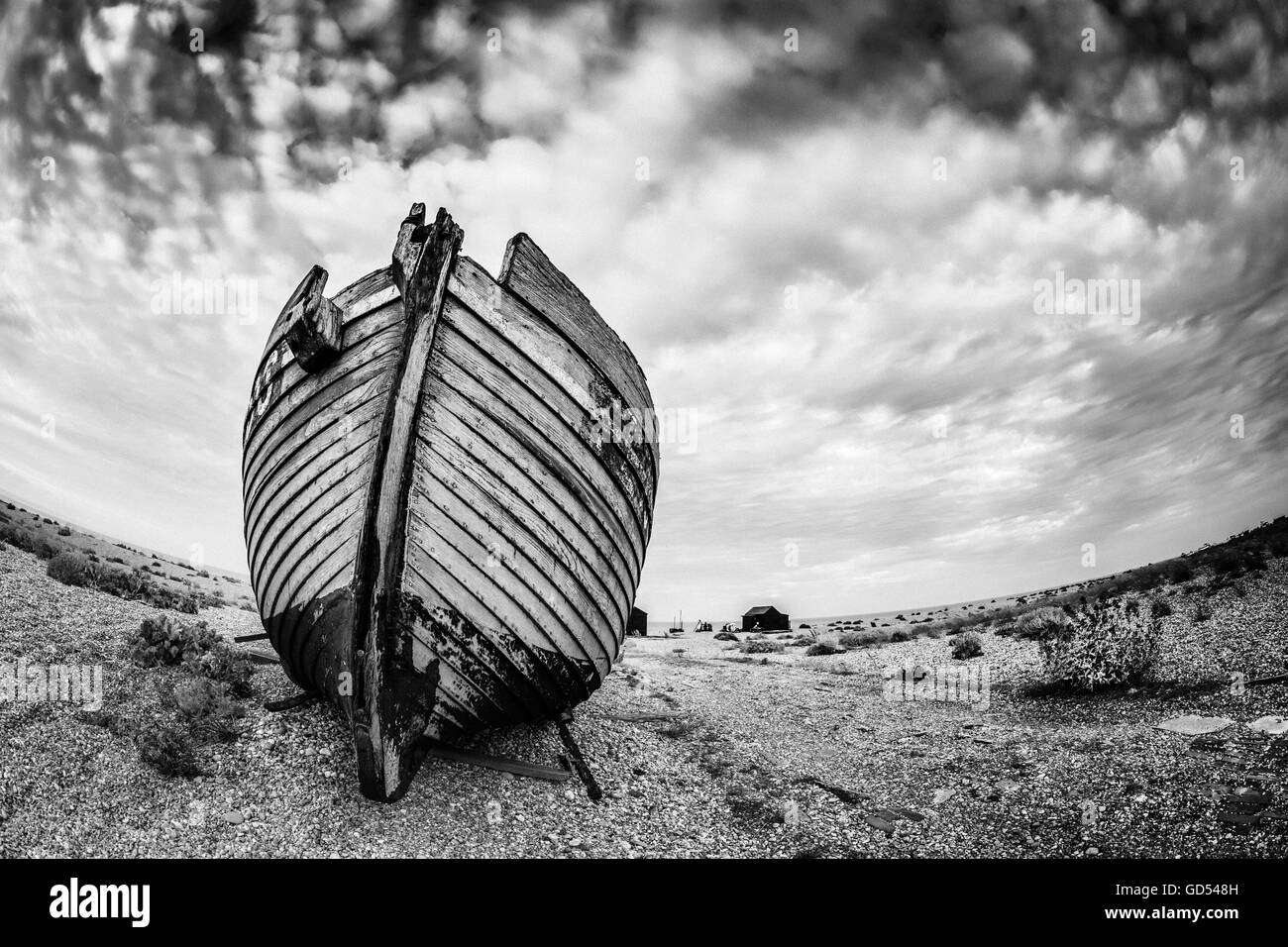 Old fishing boat Black and White Stock Photos & Images - Alamy