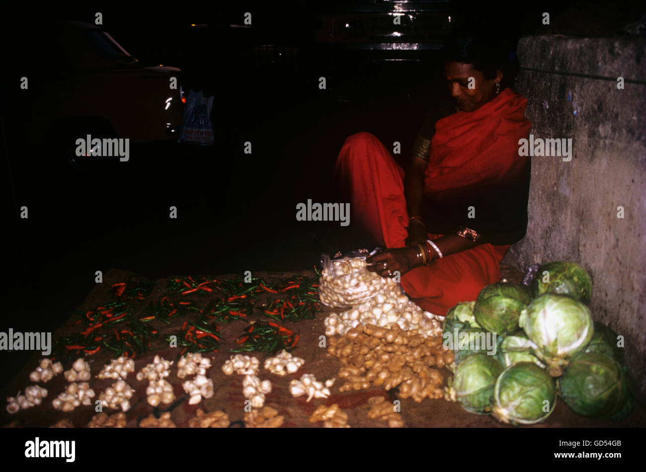 A vegetable seller Stock Photo