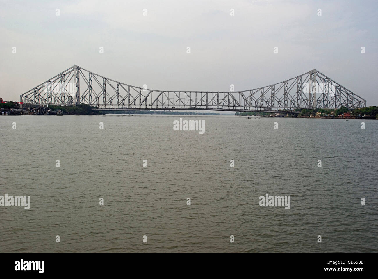 Howrah Bridge over Hooghly River Stock Photo
