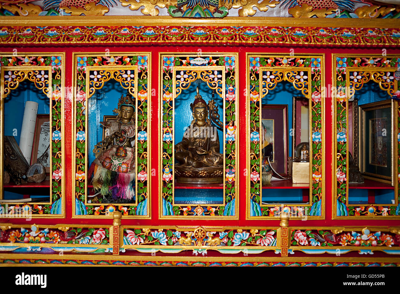 Tibetan family shrine Stock Photo