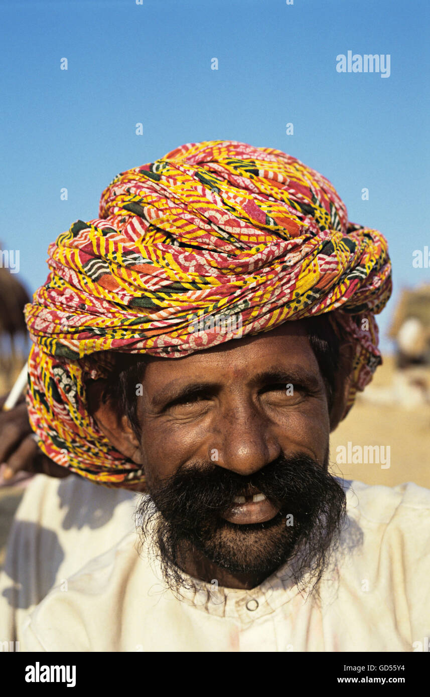 Portrait of a Rajasthani man Stock Photo