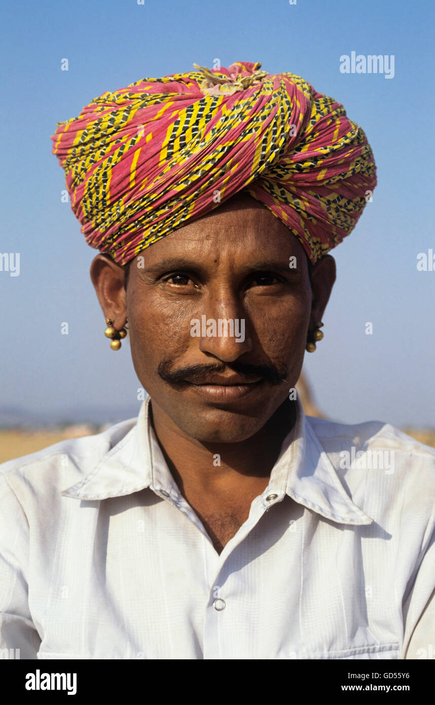 Portrait of a Rajasthani man Stock Photo