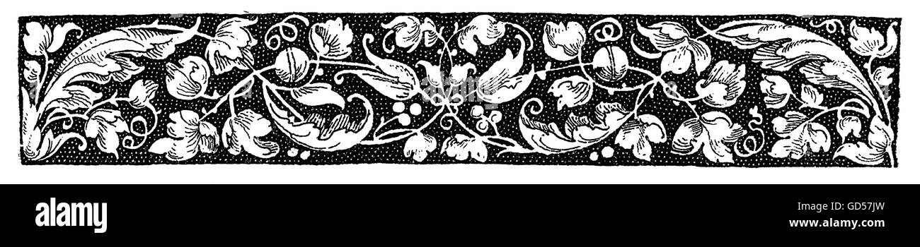 Typographic decorative strip by Daniel Hopfer (ca. 1500) Stock Photo