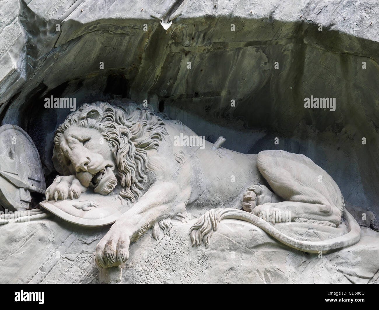 Lewendenkmal, the lion monument landmark in Lucerne, Switzerland. It