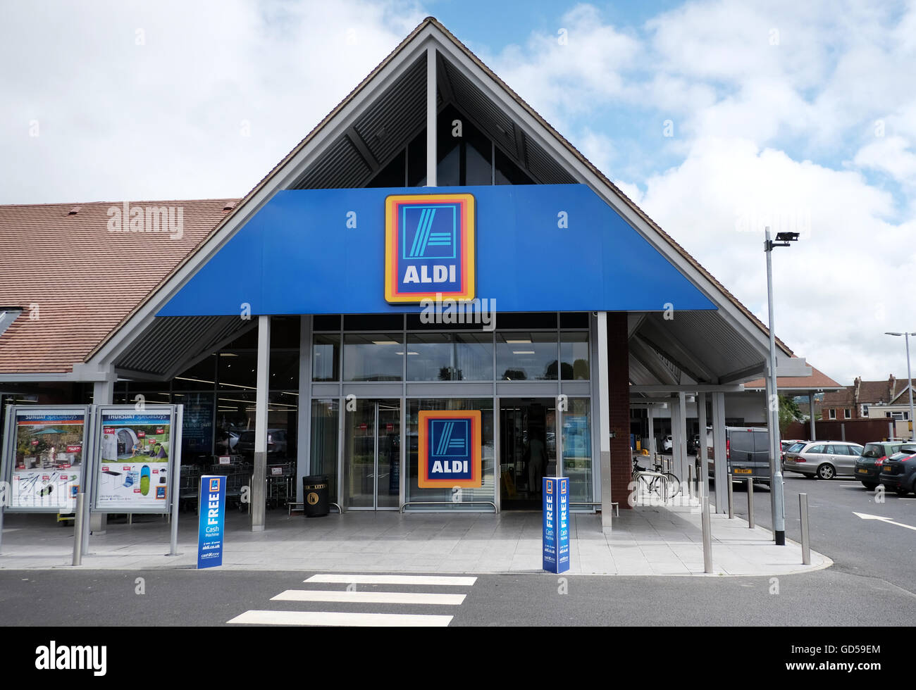 A shot of the new Aldi store in Portishead, Bristol Stock Photo
