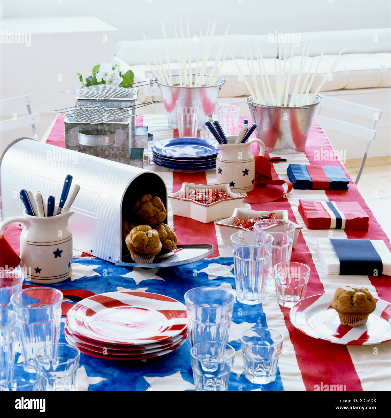 American themed table Stock Photo