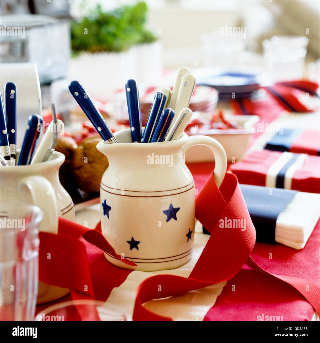 American themed table Stock Photo