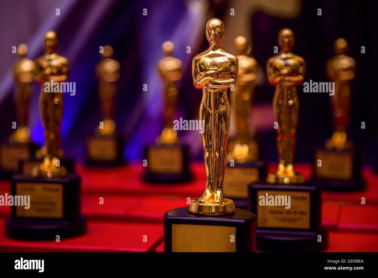 A Group of  Shiny Golden Prizes Stock Photo