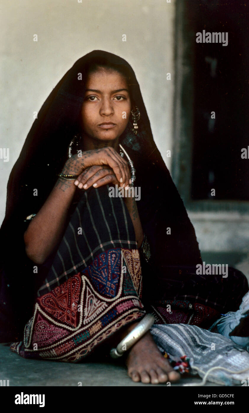 Rabari tribal woman Stock Photo