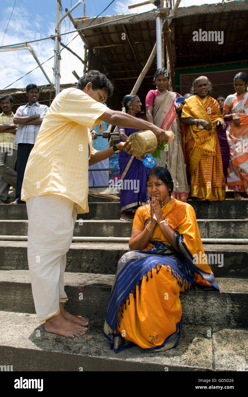Priest performing a ritual Stock Photo