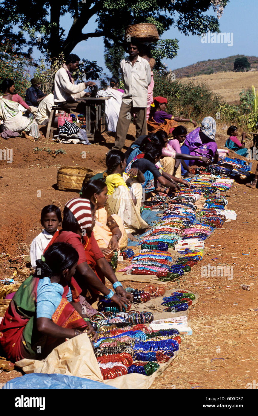 Tribal women selling bangles Stock Photo