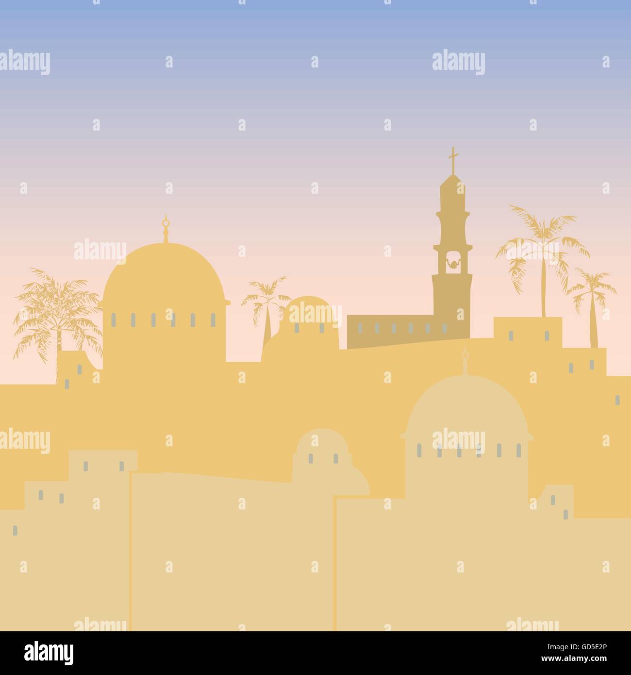 Jerusalem skyline silhouette flat design Stock Vector Image & Art - Alamy