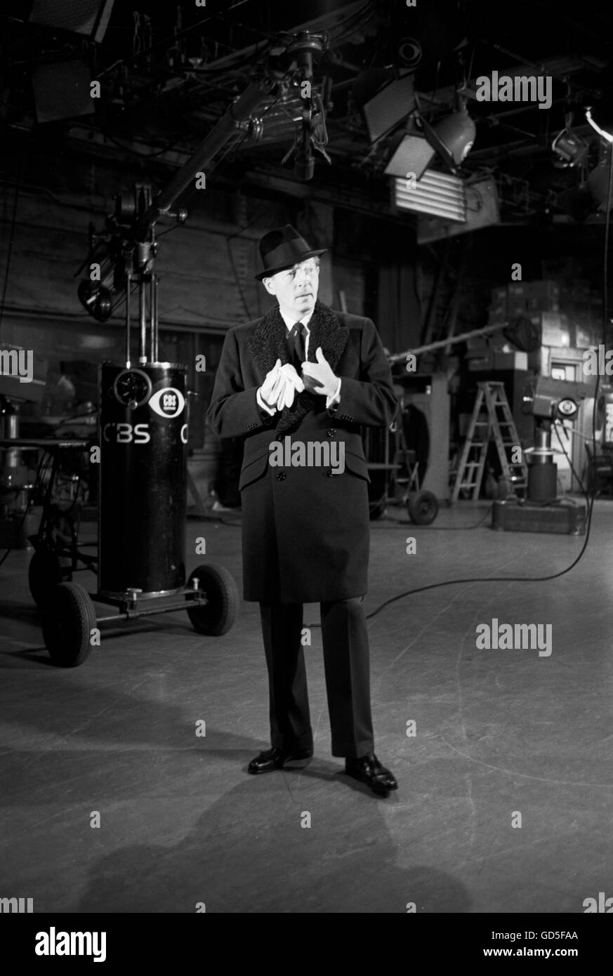 Danny Kaye on a CBS television set, 1960. Stock Photo