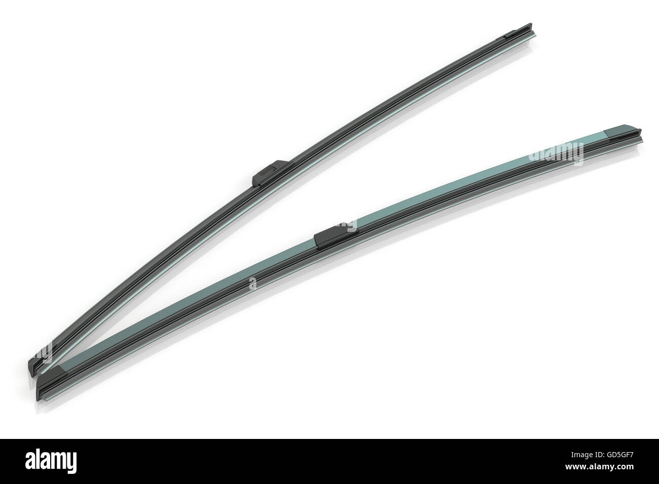 windshield wipers, 3D rendering isolated on white background Stock