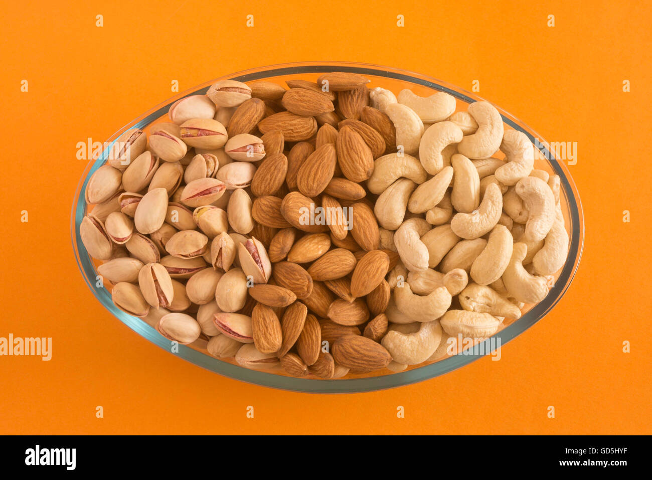 Dry fruits in glass bowl, mumbai, maharashtra, india, asia Stock Photo