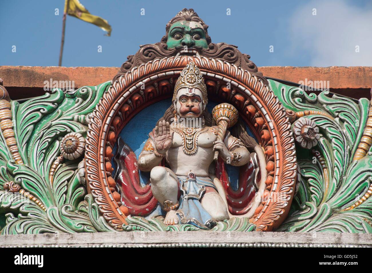 Lord hanuman statue entrance of jagannath temple, puri, orissa, india
