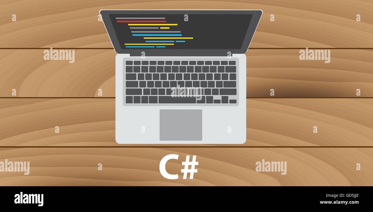 c sharp developer programmer make write code programe Stock Vector ...