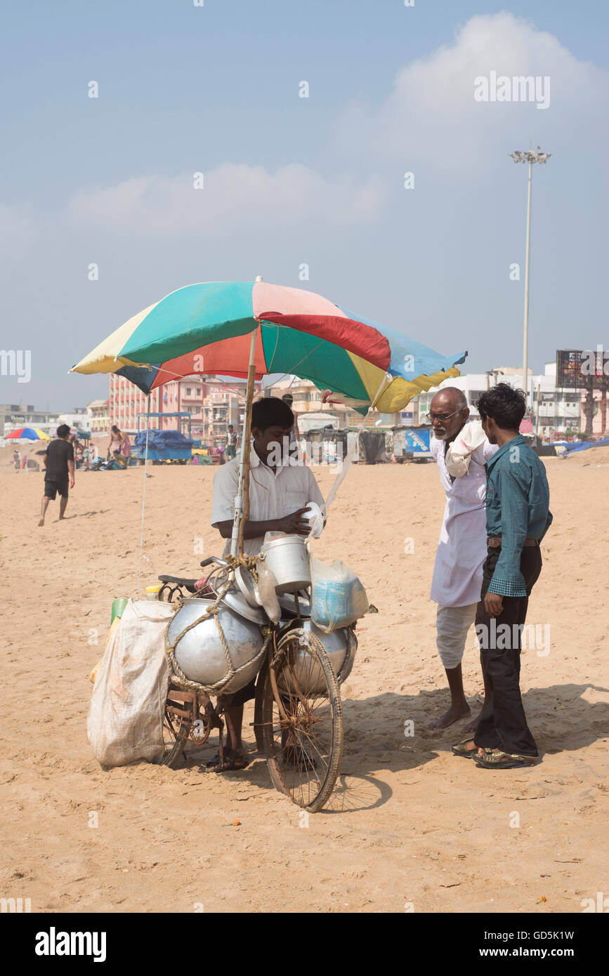 Vendor stall, puri beach, orissa, india, asia Stock Photo