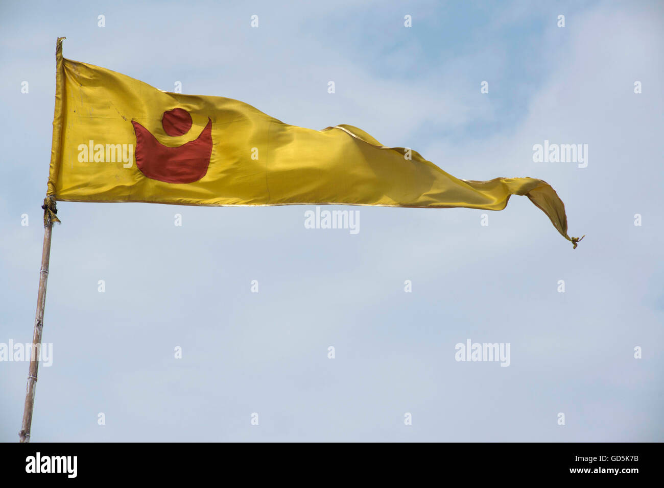 Flag of jagannath temple beach, puri, orissa, india, asia Stock Photo